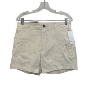 Goodfellow & Co Flat Front Shorts 5" Inseam Mens Size 30 Cream New Slim Fit Stre
